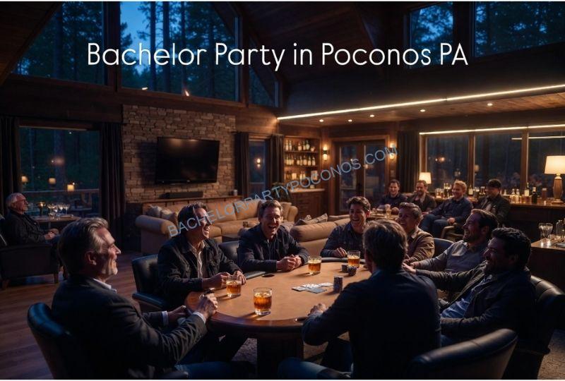 private bachelor party Airbnb Pocono Mountains indoor group entertainment